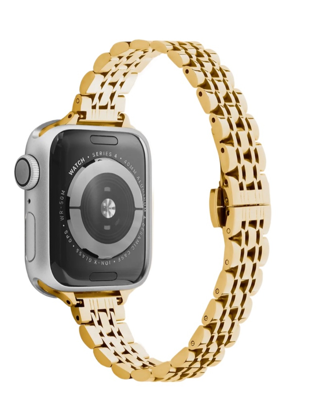 Gold Stainless Steel Link Band for Smartwatch - Compatible Wristband